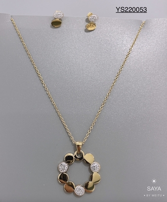 Set di gioielli personalizzati in acciaio inossidabile con collana e orecchini in oro