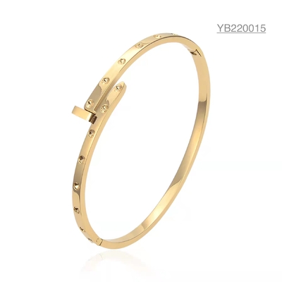 Esclusivo braccialetto a vite in oro 18 carati stampato con gioielli di design in acciaio inossidabile