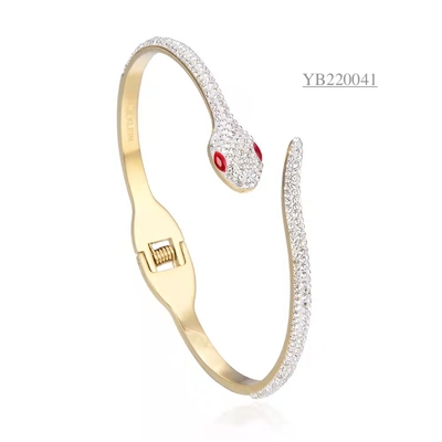 Braccialetto di diamanti a forma di serpente con gioielli di design in acciaio inossidabile di lusso leggero