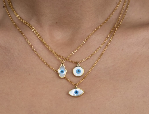 Collana blu dell'occhio del diavolo dei gioielli del pendente di Shell del ODM dell'OEM per il partito