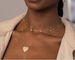 Collana di fidanzamento con ciondolo a forma di cuore 3d con catena in acciaio inossidabile placcato oro