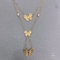 Collana da sposa in acciaio inossidabile in oro 14k con ciondolo a forma di farfalla