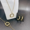 Alto polacco Nuovo oro colore orecchini in acciaio inossidabile, collana, braccialetti set per la signora