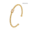 Braccialetto di perline in oro 14k con strass 14k del braccialetto del polsino aperto di marca di lusso delle signore