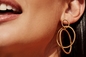 orecchini multipli stile americani dei cerchi degli orecchini dell'oro di acciaio inossidabile di 5cm