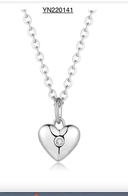 Collana con ciondolo cuore di San Valentino da 45 cm Collana in acciaio inossidabile argento per moglie