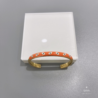 Braccialetto colorato costoso di apertura dell'occhio dello smalto del braccialetto di acciaio inossidabile dell'oro del 18K delle donne