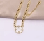 Set di gioielli in acciaio inossidabile K Gold Lush semplice braccialetto a catena intarsiato bianco fritillary