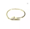Braccialetto bianco di acciaio inossidabile dell'oro del braccialetto 24k di Plum With Diamonds Modified Nail