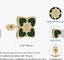Orecchini del giorno di St Patrick verde dell'acetosella della CZ del quadrifoglio di pietra dell'orecchino per i gioielli irlandesi delle donne