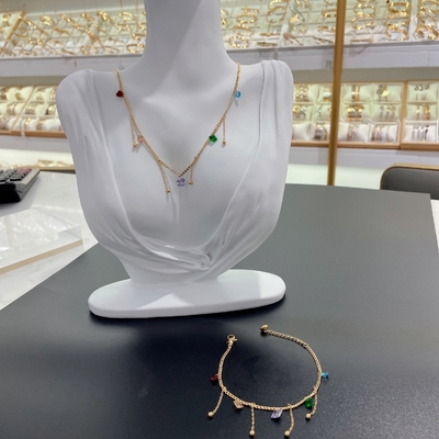 Nuovo arrivo di tendenza High Polish Nuovo oro colore in acciaio inossidabile orecchino, collana, braccialetto set per donna
