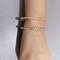 Braccialetto del braccialetto dell'onda dell'acciaio inossidabile del braccialetto del Rhinestone dell'oro di marca 24k di lusso