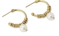 Orecchini a cerchio di perle da indossare tutti i giorni Orecchini pendenti in acciaio inossidabile da 25 mm