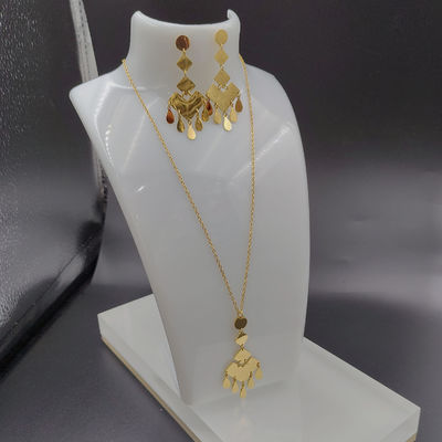 Alto polacco Nuovo oro colore orecchini in acciaio inossidabile, collana, braccialetti set per la signora