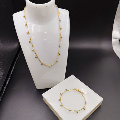 Nuovo arrivo di tendenza High Polish Nuovo oro colore in acciaio inossidabile orecchino, collana, braccialetto set per donna