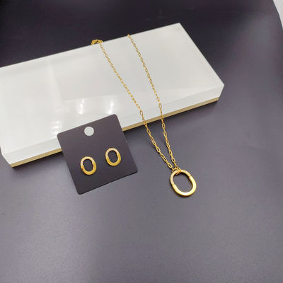 Nuovo arrivo linee di tendenza Nuovo colore oro orecchino in acciaio inossidabile, collana, bracciale set per donna