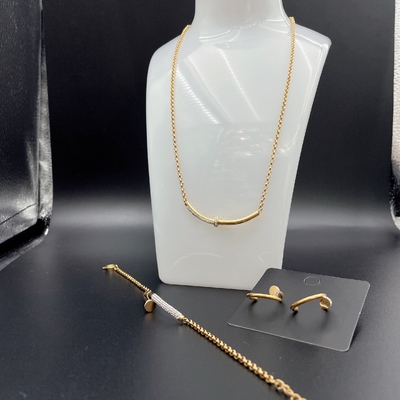 2024 Nuovi set di gioielli in acciaio inox impermeabile, 18K oro, regalo di lusso, all'ingrosso