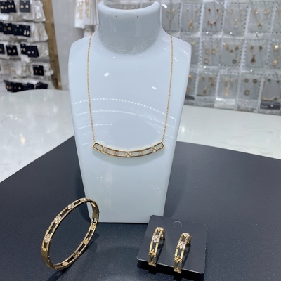 2024 Nuovi set di gioielli in acciaio inox impermeabile, 18K oro, regalo di lusso, all'ingrosso